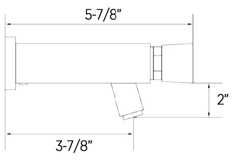 Dimensions for wall mounted pushbutton faucet