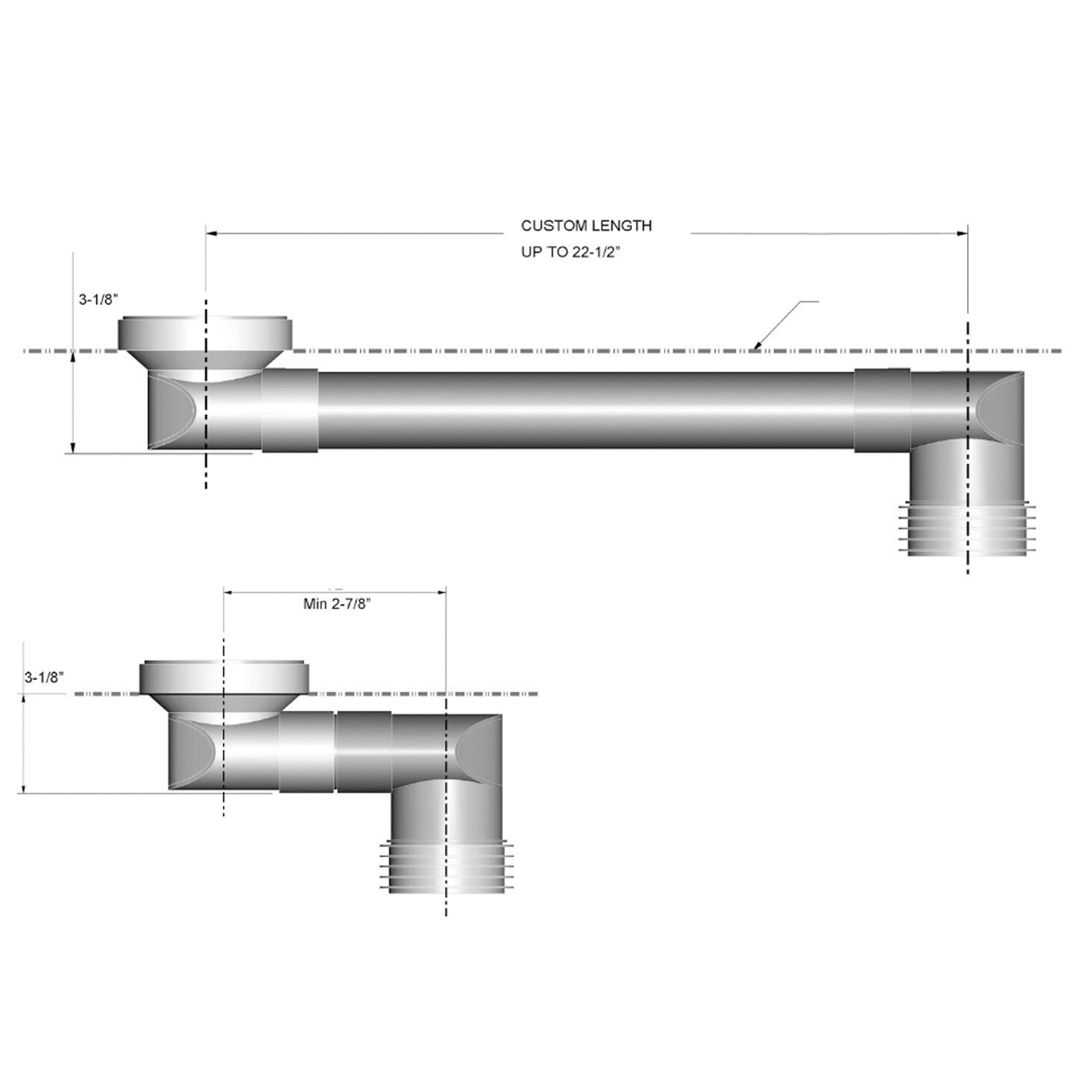 Toilet Pipe Connector, Adjustable Length, PVC Intersan/AquaDesign