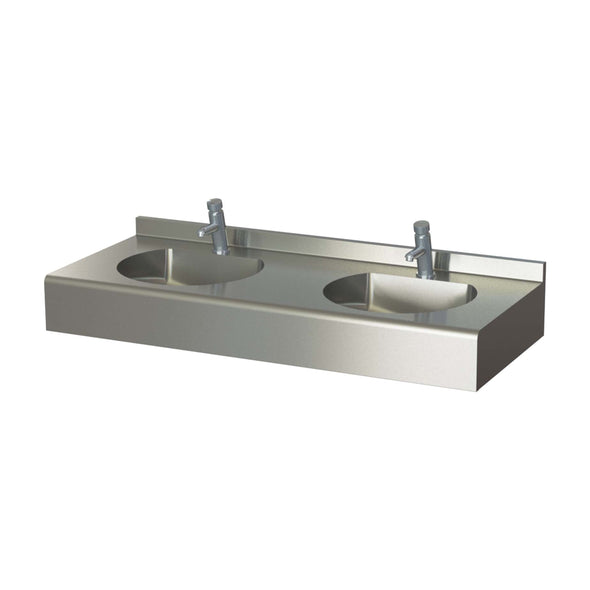 LAV9C1200 - Multiset Two User Stainless Steel Hand Wash Station Sink