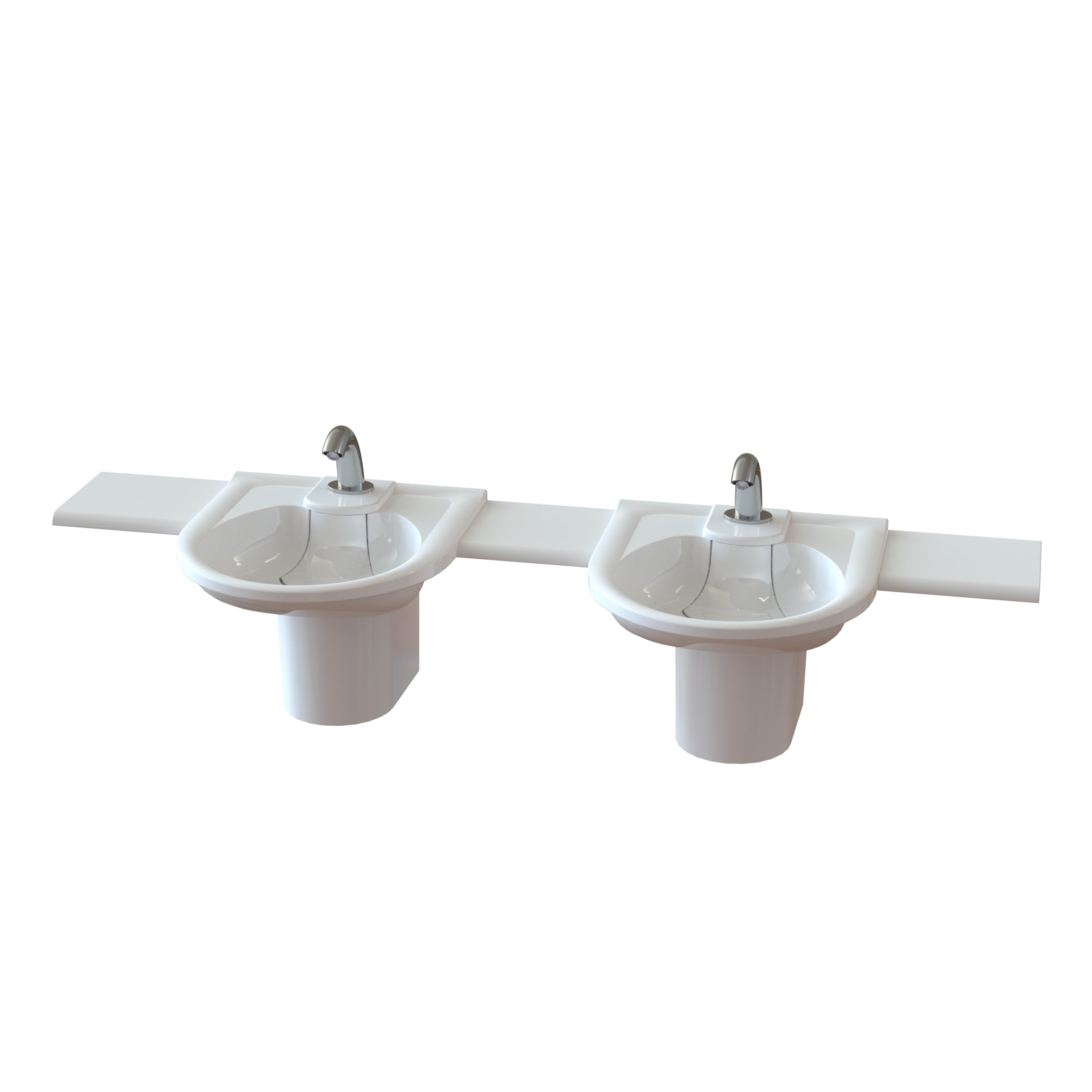 two white saniwave handwash basins