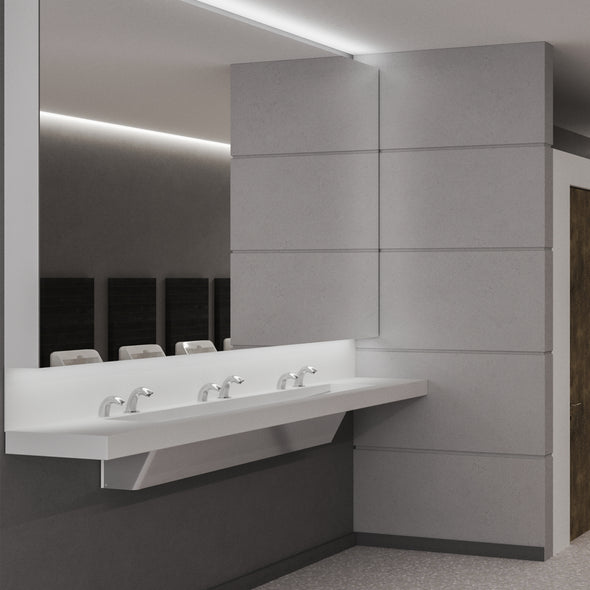 SLV03 - Three User Streamlav View Solid Surface Handwashing Basin for Public Restrooms