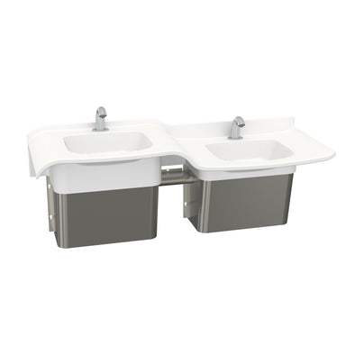 SWV2H/SWV2L - Two-user Solidwave High-Low Solid Surface Handwashing Lavatory