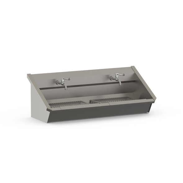 12 - Series 1.0  Washbasin Trough Sink Two User Stainless Steel Hand Wash Station