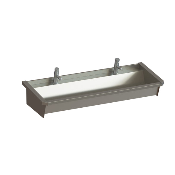 52 - Series 5.0  Washbasin Trough Sink Two User Stainless Steel Hand Wash Station
