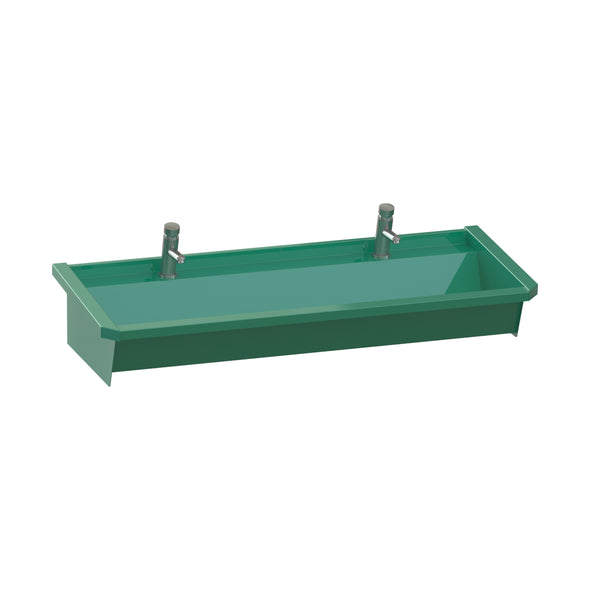 52 - Series 5.0  Washbasin Trough Sink Two User Stainless Steel Hand Wash Station
